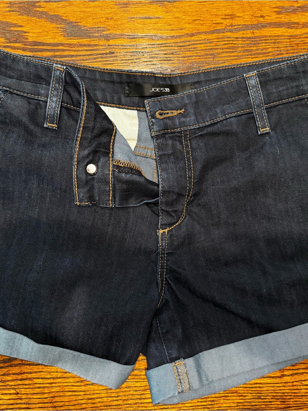 Joe's Jeans Dark Indigo Rolled-Hem Jean Shorts